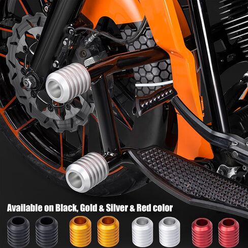 Advanblack Motorcycle Frame Sliders Machined CNC Alumium Crash Bar Slider Fit All Flat Out & Highway 1 1/4" Crash Bar Saddlebags Guards (Silver) in Kuwait