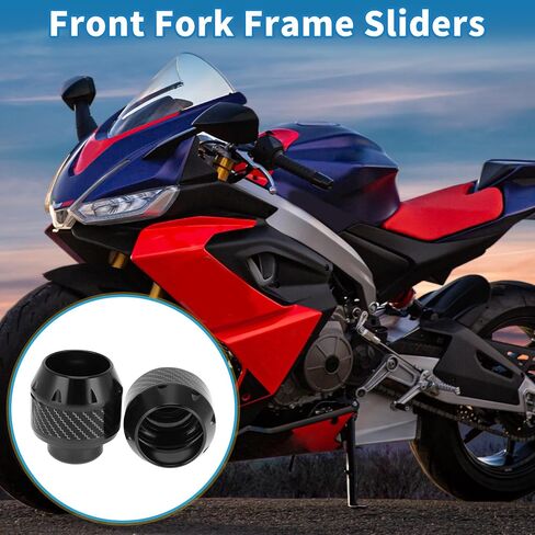 Motorcycle Frame Sliders Falling Protection Wheel Crash Protector Scooter Moped Aluminum Alloy Black 2 Pcs in Saudi Arabia