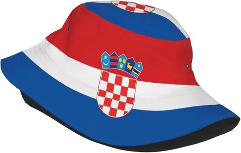 Cute Flag Bucket Hat for Women Men Reversible Print Sun Cap Beach Fisherman Hats in Saudi Arabia