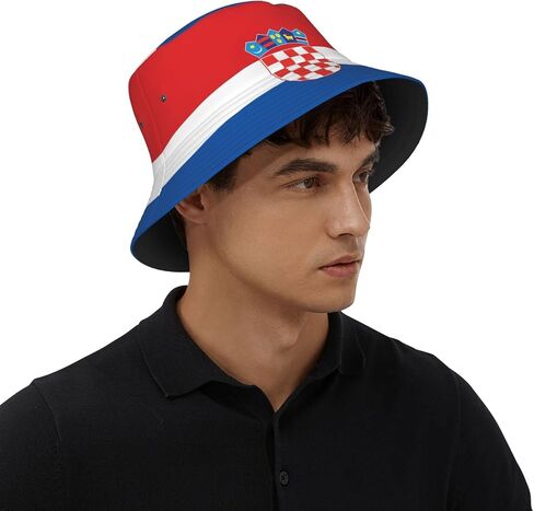Cute Flag Bucket Hat for Women Men Reversible Print Sun Cap Beach Fisherman Hats in Saudi Arabia