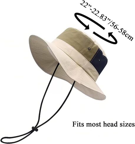 Waterproof Bucket Hat for Men Women Quick Dry Sun Hat with Chin Strap Adjustable UV Protection Fishing Safari Hat in Kuwait