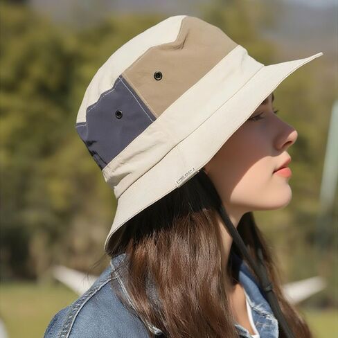 Waterproof Bucket Hat for Men Women Quick Dry Sun Hat with Chin Strap Adjustable UV Protection Fishing Safari Hat in Kuwait