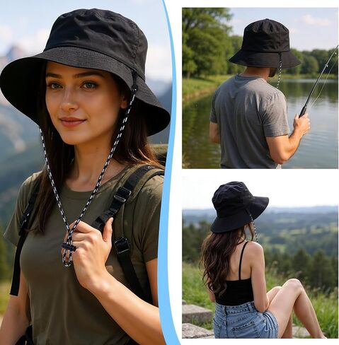 Bucket Hat, Outdoor Bucket Hat Rain Hats for Women Waterproof Quick Dry Packable Hats Soft Brimmed Boonie for Sun Rian Women Men Summer Lightweight Hiking UV Protection Fishing Beach Foldable in Saudi Arabia