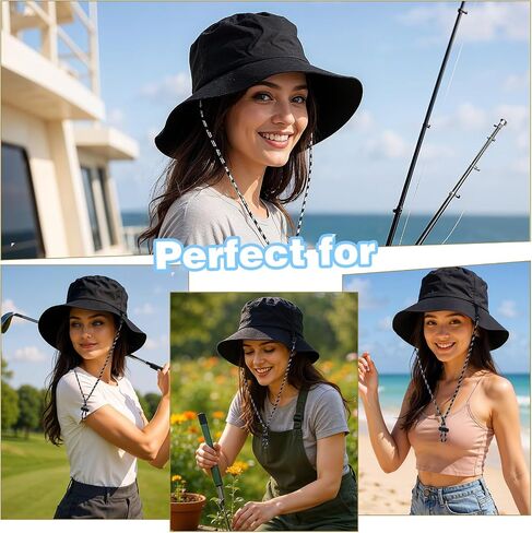 Bucket Hat, Outdoor Bucket Hat Rain Hats for Women Waterproof Quick Dry Packable Hats Soft Brimmed Boonie for Sun Rian Women Men Summer Lightweight Hiking UV Protection Fishing Beach Foldable in Saudi Arabia