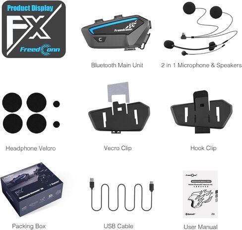 FreedConn FX PRO Motorcycle Bluetooth Headset FX PRO Bluetooth Helmet Intercom in Kuwait