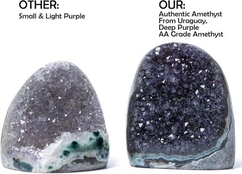 Natural Deep Purple Amethyst Crystal Geode from Uruguay 0.5-1 lb, A Grade Amethyst Cluster, Premium Gift Box for Collectors Reiki Healing Positive Energy in Saudi Arabia