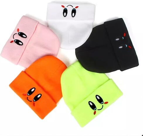 قبعة Kirby Beanie بمقاس للبالغين من إكسسوارات قبعة الرسوم المتحركة Kawaii، متوسطة-كبيرة (أصفر) in Kuwait