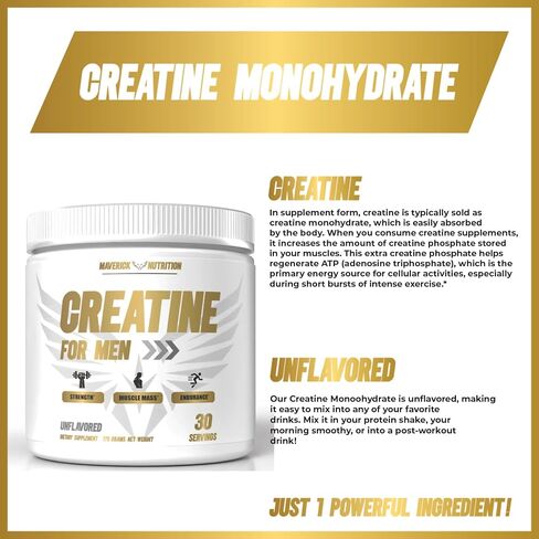 Creatine for Men - Creatine Powder for Men - Muscle Builder for Men - Creatine - Creatine Monohydrate - Creatine Powder - Creatine Monohydrate Powder - Creatine Monohydrate for Men - 30 Servings in Saudi Arabia