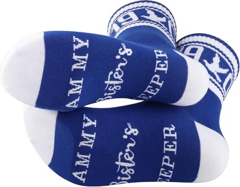 CENWA 1 Pair Blue and White Socks I’m My Sister’s Keeper 1920 Socks Sorority Sister Gift in Saudi Arabia