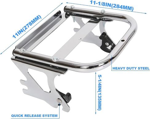 Kuafu قابلة للفصل رف تصاعد الأمتعة اثنين لصالح 1997-2008 Harley Touring Road King Flht Flhx Fltr Chrome Trunk in Saudi Arabia