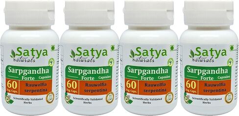 Sarpgandha Forte Capsule 500 mg. 60 الخضار. كبسولة | Sarpgandha (Rauwolfia Serpentina) استخراج كبسولات للرجال والنساء | الملحق العشبي الايورفيدا/العلاجات | 10: 1 forte (1 زجاجة من 60 كبسولة) in Saudi Arabia