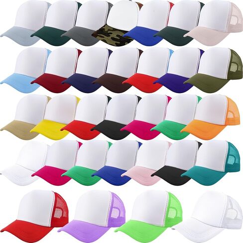 32 Pack Kids Trucker Hats Bulk Sublimation Trucker Hat Cap Summer Blank Baseball Hat Mesh Ball Hat for Boys Girls in Saudi Arabia