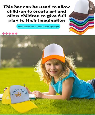 32 Pack Kids Trucker Hats Bulk Sublimation Trucker Hat Cap Summer Blank Baseball Hat Mesh Ball Hat for Boys Girls in Saudi Arabia