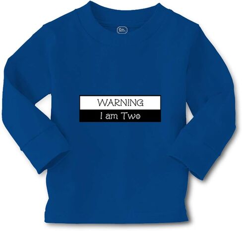 Kids Long Sleeve T Shirt Warning I Am 2 Year Old Second Birthday Funny Cotton in Saudi Arabia