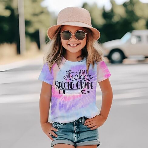 MODNTOGA Kid Girl Boy First Day of School Shirt Back to School T-Shirt Hello Kindergarten 1st 2nd 3rd Grade Graphic Tee Tops in Saudi Arabia