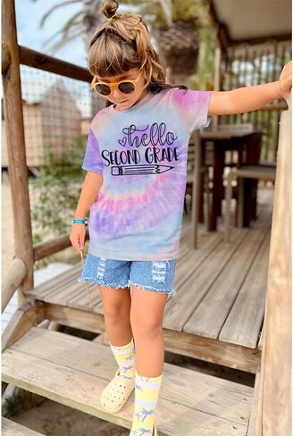 MODNTOGA Kid Girl Boy First Day of School Shirt Back to School T-Shirt Hello Kindergarten 1st 2nd 3rd Grade Graphic Tee Tops in Saudi Arabia