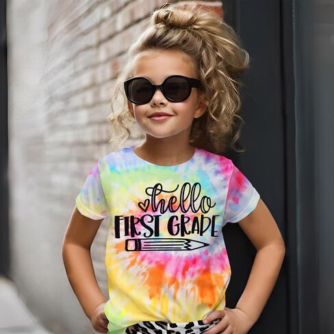 MODNTOGA Kid Girl Boy First Day of School Shirt Back to School T-Shirt Hello Kindergarten 1st 2nd 3rd Grade Graphic Tee Tops in Saudi Arabia