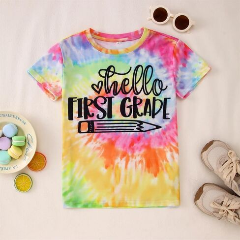 MODNTOGA Kid Girl Boy First Day of School Shirt Back to School T-Shirt Hello Kindergarten 1st 2nd 3rd Grade Graphic Tee Tops in Saudi Arabia