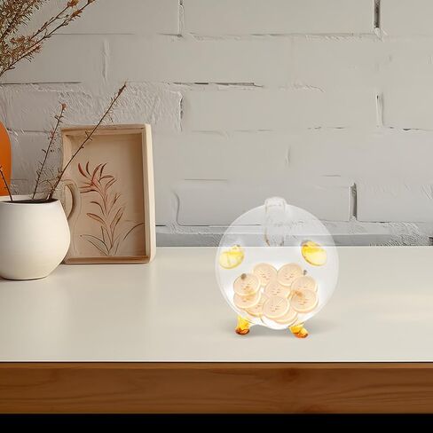 Ipetboom Piggy Bank Money Box: 2.95X2.55X2.55 زجاجي شفاف للعملات المعدنية بنك أموال لطيف - بنك أصبع للأولاد والبنات لتوفير المال جرة النقود المعدنية - هدية جرة التوفير للأطفال صندوق تخزين الحيوانات الأليفة in Saudi Arabia