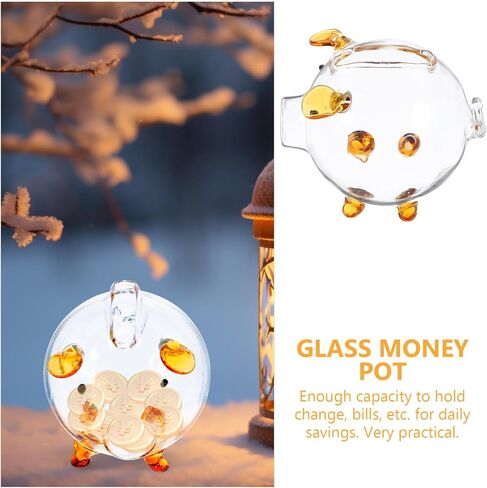 Ipetboom Piggy Bank Money Box: 2.95X2.55X2.55 زجاجي شفاف للعملات المعدنية بنك أموال لطيف - بنك أصبع للأولاد والبنات لتوفير المال جرة النقود المعدنية - هدية جرة التوفير للأطفال صندوق تخزين الحيوانات الأليفة in Saudi Arabia