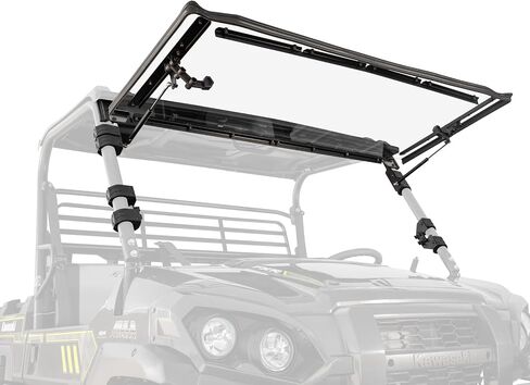 Superatv Scratch Resistant 3-in-1 Flip Flip Windshield متوافق مع Kawasaki Mule Pro DX DXT FX: 2016+ ، Kawasaki Mule Pro Fxt: 2015+ ، مصنوع من 1/4 "أقوى من البولي كربونات 250X من الزجاج ، الولايات المتحدة الأمريكية صنع in Saudi Arabia
