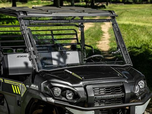 Superatv Scratch Resistant 3-in-1 Flip Flip Windshield متوافق مع Kawasaki Mule Pro DX DXT FX: 2016+ ، Kawasaki Mule Pro Fxt: 2015+ ، مصنوع من 1/4 "أقوى من البولي كربونات 250X من الزجاج ، الولايات المتحدة الأمريكية صنع in Saudi Arabia