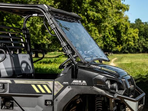 Superatv Scratch Resistant 3-in-1 Flip Flip Windshield متوافق مع Kawasaki Mule Pro DX DXT FX: 2016+ ، Kawasaki Mule Pro Fxt: 2015+ ، مصنوع من 1/4 "أقوى من البولي كربونات 250X من الزجاج ، الولايات المتحدة الأمريكية صنع in Saudi Arabia
