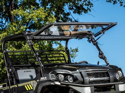 Superatv Scratch Resistant 3-in-1 Flip Flip Windshield متوافق مع Kawasaki Mule Pro DX DXT FX: 2016+ ، Kawasaki Mule Pro Fxt: 2015+ ، مصنوع من 1/4 "أقوى من البولي كربونات 250X من الزجاج ، الولايات المتحدة الأمريكية صنع in Saudi Arabia