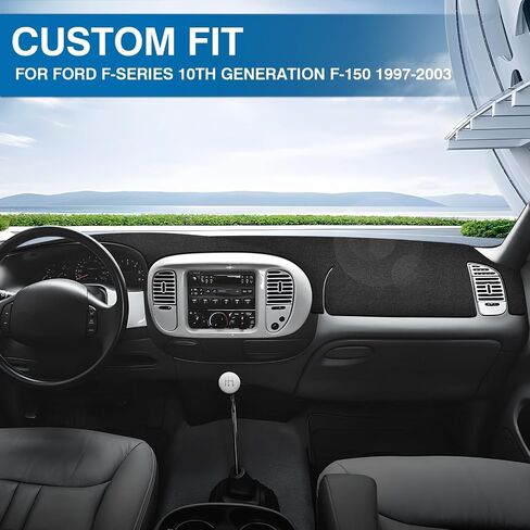 KUST Dashboard Cover Mat for 1997-2003 Ford F150 F250 Expedition Left Hand Driving Non-Slip Dashboard Mat Pad Interior Accessories for F-150 F-250 Custom Fit Dash Mat Sunshade Windshield Glare Black in Saudi Arabia