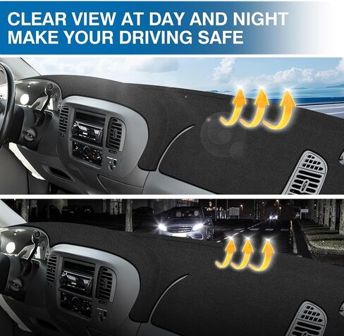 KUST Dashboard Cover Mat for 1997-2003 Ford F150 F250 Expedition Left Hand Driving Non-Slip Dashboard Mat Pad Interior Accessories for F-150 F-250 Custom Fit Dash Mat Sunshade Windshield Glare Black in Saudi Arabia