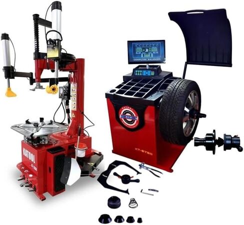 Tire Changer and Balancer Combo,KT-T830+KT-B750 Tire Auto Repair Machine Kit Double Arm, Bead Blaster, Rim Diameter14''-24''1 Year Full Warranty in Kuwait