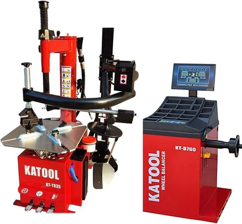 Tire Changer and Balancer Combo,KT-T830+KT-B750 Tire Auto Repair Machine Kit Double Arm, Bead Blaster, Rim Diameter14''-24''1 Year Full Warranty in Kuwait