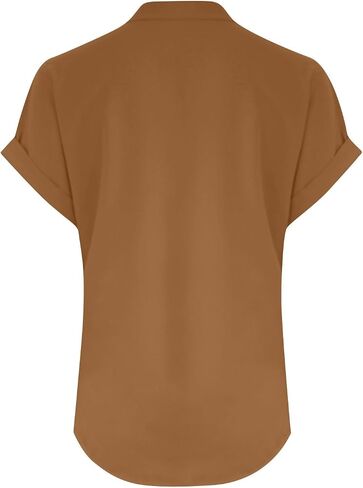 Womens Cotton Linen Shirts Summer Trendy Short Sleeve V-Neck Blouses Tops Button Down Gauze Tees Casual Clothes 2025 in Saudi Arabia