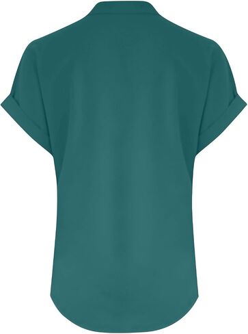 Womens Cotton Linen Shirts Summer Trendy Short Sleeve V-Neck Blouses Tops Button Down Gauze Tees Casual Clothes 2025 in Saudi Arabia