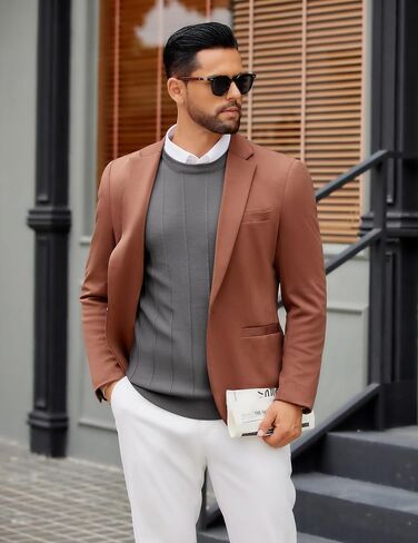 COOFANDY Men's Crew Neck Sweater Long Sleeve Casual Knit Dress Sweaters Slim Fit Ribbed Pullover in Saudi Arabia