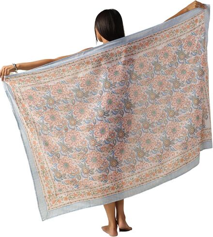 100% Cotton Sarong Coverup for Women Indian Hand Block Print Swimsuit Pareo Wrap Skirt Beach Bikini Cover Up Long (73" x 43") in Kuwait