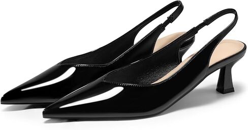 كوتجو النسائية slingback كعب هريرة منخفضة الكعب مغلق مضخات إصبع القدم المدببة مضخات الكعب الصنادل أحذية العمل in Saudi Arabia