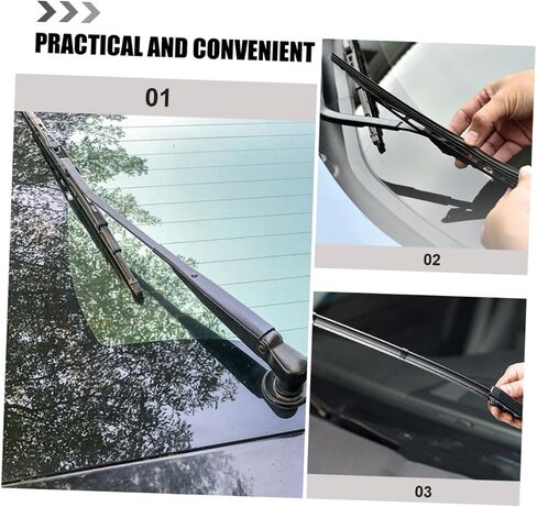 Pretyzoom 10pcs ممسحة ممسحة ممسحة ممسحة الزجاج الأمامي ممسحة السيارة ممسحة الزجاج الأمامي واو أغطية عالمية الاستبدال رياح خلفية مطاط أسود الأسود in Saudi Arabia