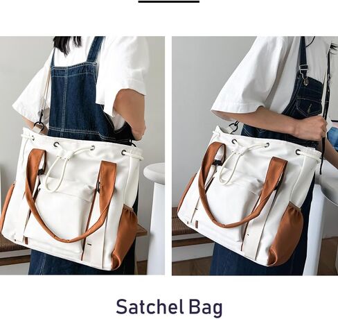 حقيبة حمل الكتف مع سستة ورباط متعددة للنساء والرجال ، حقيبة اليد النايلون حقيبة غير رسمية لعمل السفر in Kuwait