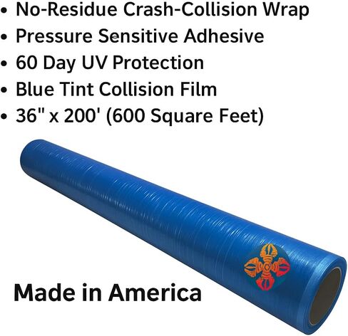 Wrap Crash Wrap-Collision Wrap للسيارات 36 "× 200" (600 قدم مربع) بقايا صفر 60 يومًا من الحماية من الأشعة فوق البنفسجية للمركبات التالفة. in Saudi Arabia