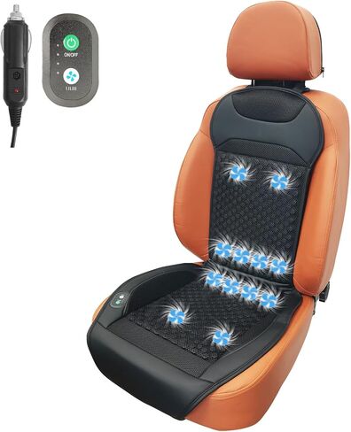 Cooling Car Seat Cover Front Seat,12V Ventilated Car Seat Cushion Universal with 3 Cooling Air Speed Modes,Universal Fit for Car SUV Truck in Saudi Arabia