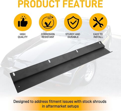 قوس الدعم العلوي من Autovic Clasiator للفئة 1982-1992 3rd Gen Chevrolet Camaro / Firebird Engine 3-Row Radiator Black in Kuwait
