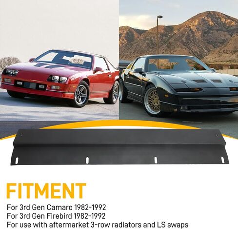 قوس الدعم العلوي من Autovic Clasiator للفئة 1982-1992 3rd Gen Chevrolet Camaro / Firebird Engine 3-Row Radiator Black in Kuwait