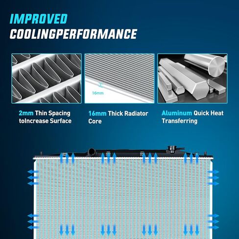 Nilight Radiator for Honda Accord 2008 2009 2010 2011 2012, Crosstour 2012 2013 2014 2015 2.4L L4, Engine Coolant Radiator Assembly Replace# 19010R70A51 in Saudi Arabia