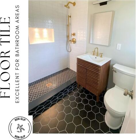 Tenedos Fusion Hexagon Matte 5x6 Inch Glazed Porcelain Tile – White, Box of 20 Pieces for Kitchen Backsplash, Bathroom Shower, Floor, and Accent Wall Decor in Saudi Arabia