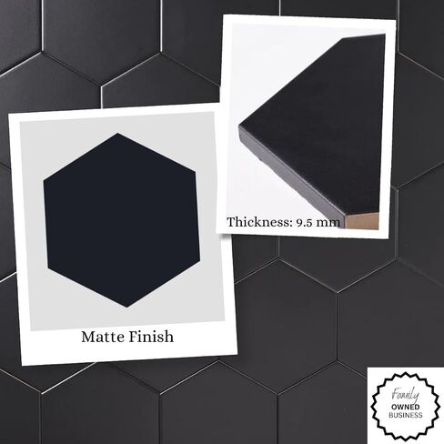 Tenedos Fusion Hexagon Matte 5x6 Inch Glazed Porcelain Tile – White, Box of 20 Pieces for Kitchen Backsplash, Bathroom Shower, Floor, and Accent Wall Decor in Saudi Arabia