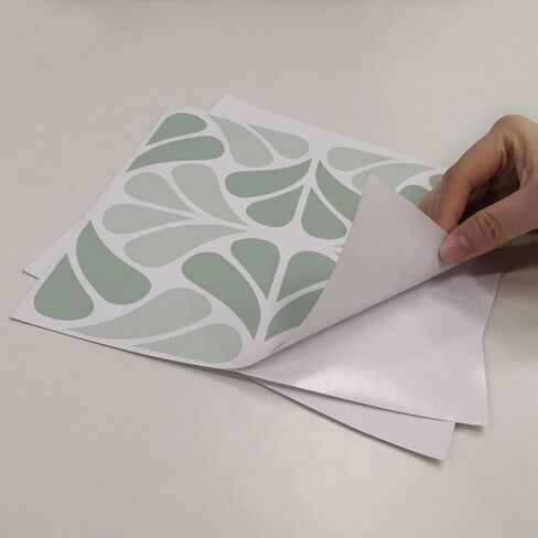 Alwayspon 10Pcs 6x6inch/15x15cm Peel and Stick Vinyl Wall Tile Sticker, Sage Green Textured Self-Adhesive Backsplash Tile Decals Stick on Tiles Waterproof Removable for Kitchen Bathroom in Kuwait