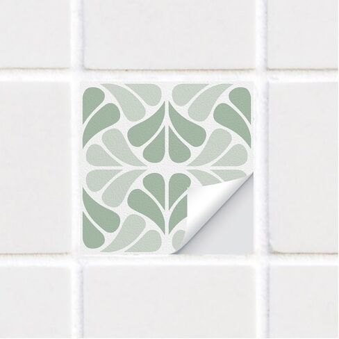Alwayspon 10Pcs 6x6inch/15x15cm Peel and Stick Vinyl Wall Tile Sticker, Sage Green Textured Self-Adhesive Backsplash Tile Decals Stick on Tiles Waterproof Removable for Kitchen Bathroom in Kuwait
