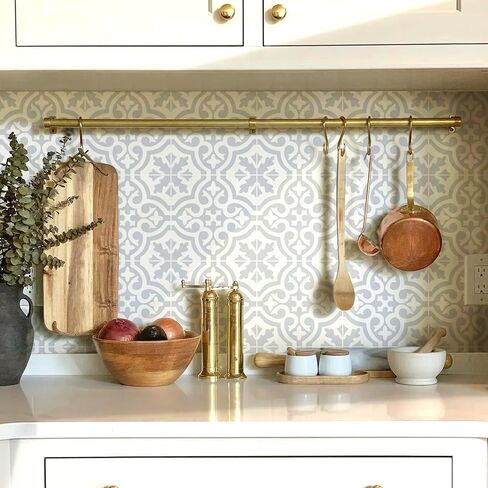 Alwayspon 10Pcs 6x6inch/15x15cm Peel and Stick Vinyl Wall Tile Sticker, Sage Green Textured Self-Adhesive Backsplash Tile Decals Stick on Tiles Waterproof Removable for Kitchen Bathroom in Kuwait