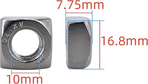M4 Square Nuts, Machine Screw Nuts, 304 Stainless Steel, Metric, 120Pcs in Saudi Arabia